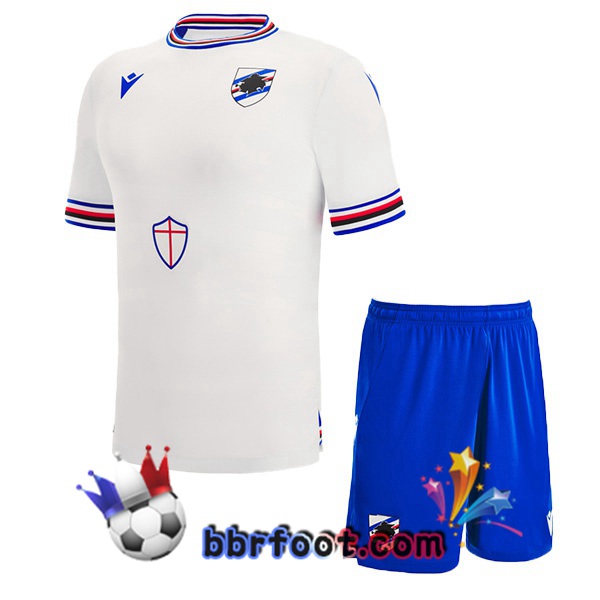 Maillot Foot UC Sampdoria Enfant Exterieur Blanc 2022/2023