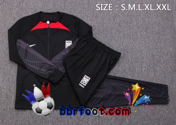 Veste Survetement Foot Corée Noir 2022/2023