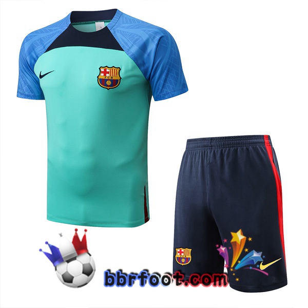 Training T-Shirts FC Barcelone + Shorts Vert 2022/2023