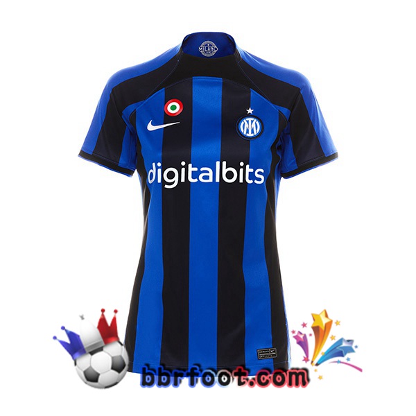 Maillot Foot Inter Milan Femme Domicile Noir Bleu 2022/2023