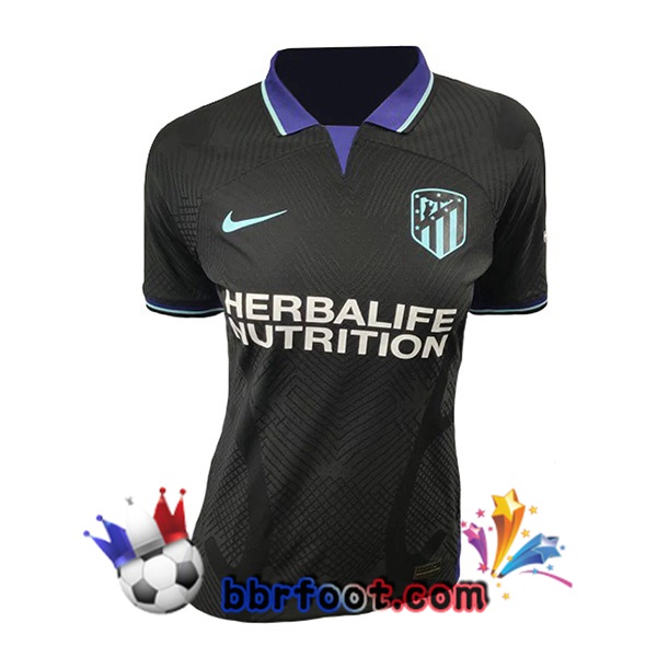 Maillot Foot Atletico Madrid Femme Exterieur Noir 2022/2023