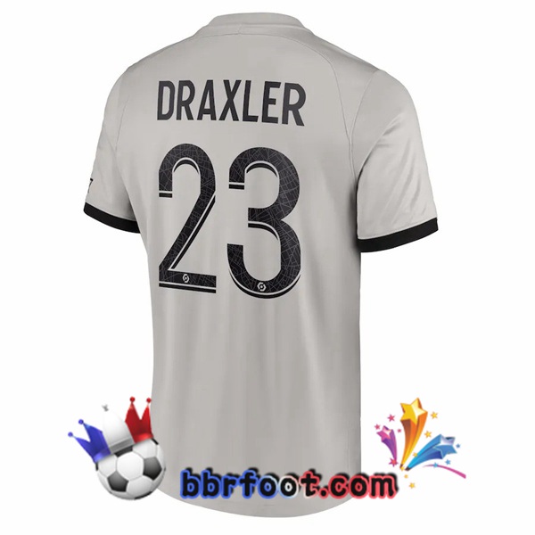 Maillot Foot Paris PSG (Draxler 23) Exterieur Gris 2022/2023