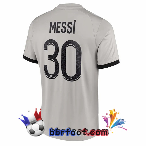 Maillot Foot Paris PSG (Messi 30) Exterieur Gris 2022/2023