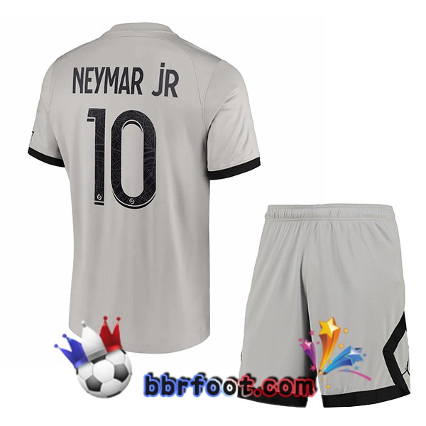 Maillot Foot Paris PSG (Neymar Jr 10) Enfant Exterieur Gris 2022/2023