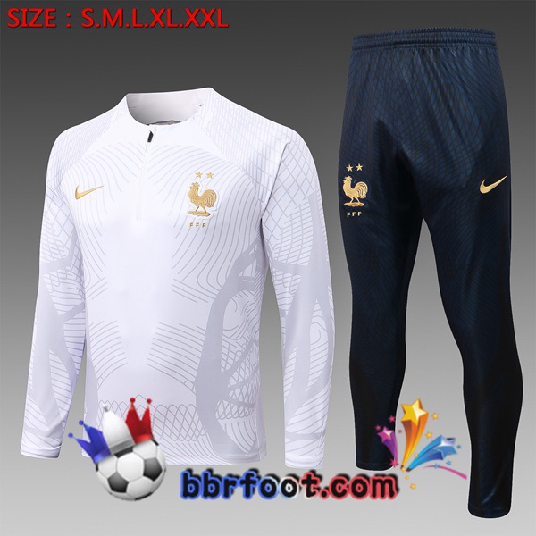 Survetement Foot France Enfant Blanc 2022/2023