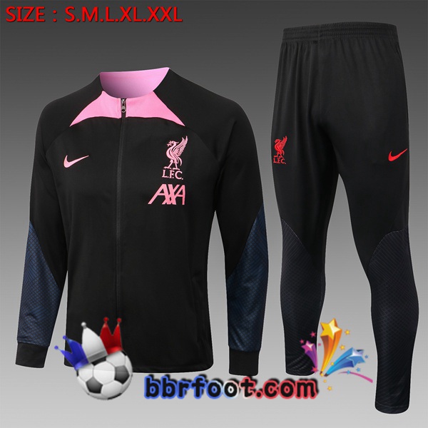 Veste Survetement Foot FC Liverpool Enfant Noir 2022/2023