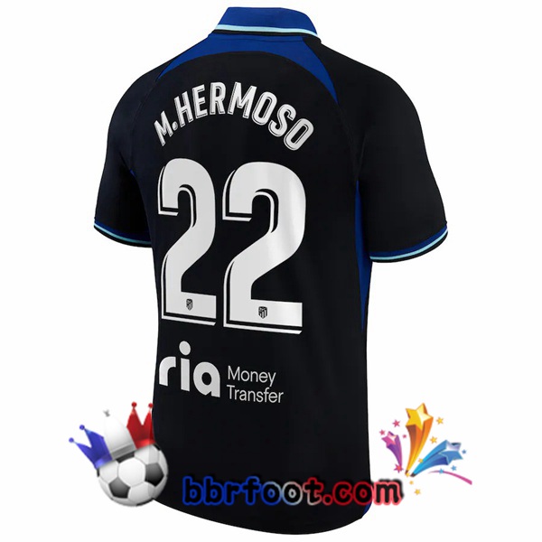 Maillot Foot Atletico Madrid (M.Hermoso 22) Exterieur Noir 2022/2023