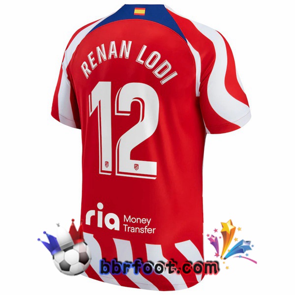 Maillot Foot Atletico Madrid (Renan Lodi 12) Domicile Rouge 2022/2023 Maillot Foot Atletico Madrid (Renan Lodi 12) Domicile Rouge 2022/2023