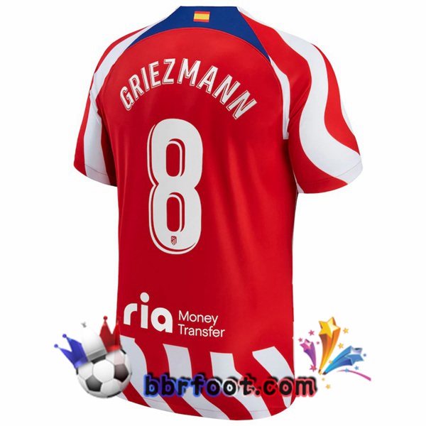 Maillot Foot Atletico Madrid (Griezmann 8) Domicile Rouge 2022/2023