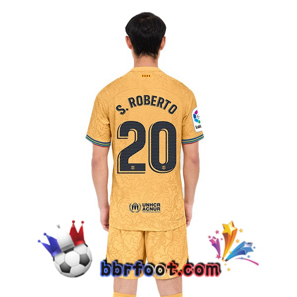 Maillot Foot FC Barcelone (Sergi Roberto 20) Exterieur Jaune 2022/2023