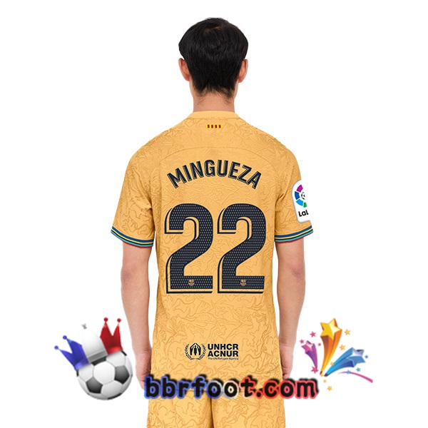 Maillot Foot FC Barcelone (Mingueza 22) Exterieur Jaune 2022/2023