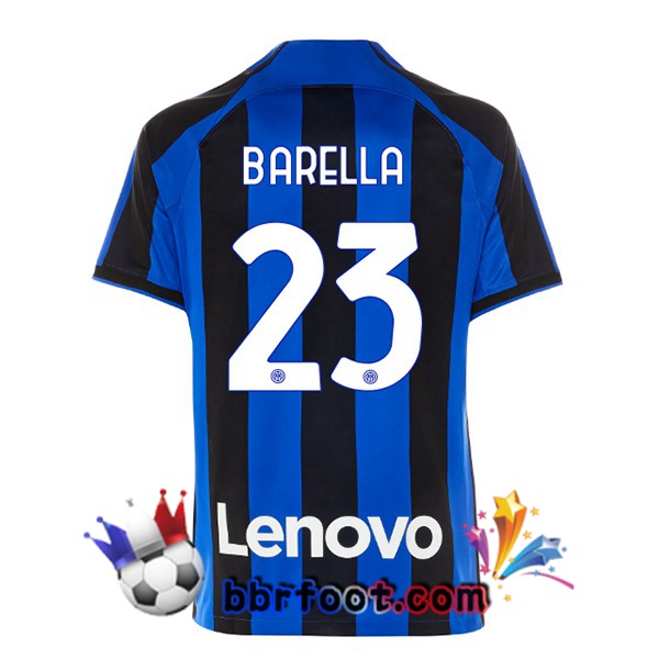Maillot Foot Inter Milan (BARELLA 23) Domicile Noir Bleu 2022/2023