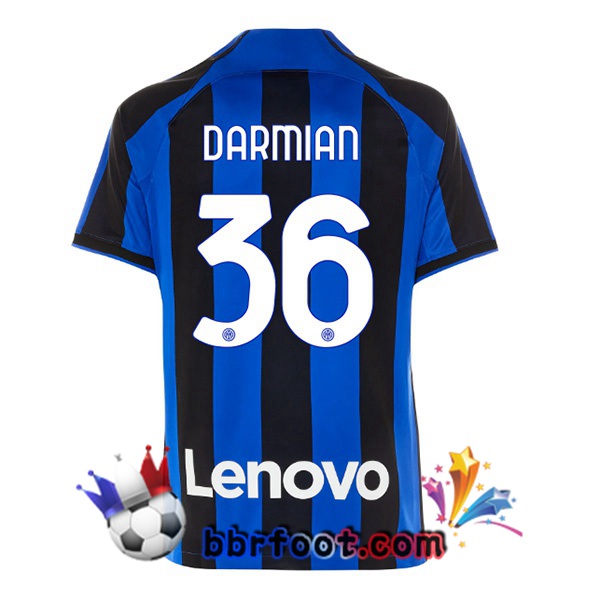 Maillot Foot Inter Milan (DARMIAN 36) Domicile Noir Bleu 2022/2023