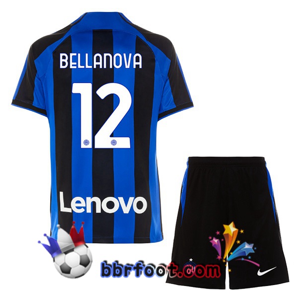 Maillot Foot Inter Milan (BELLANOVA 12) Enfant Domicile Noir Bleu 2022/2023