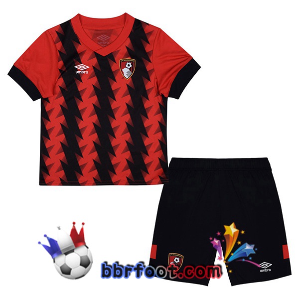 Maillot Foot AFC Bournemouth Enfant Domicile Rouge Noir 2022/2023