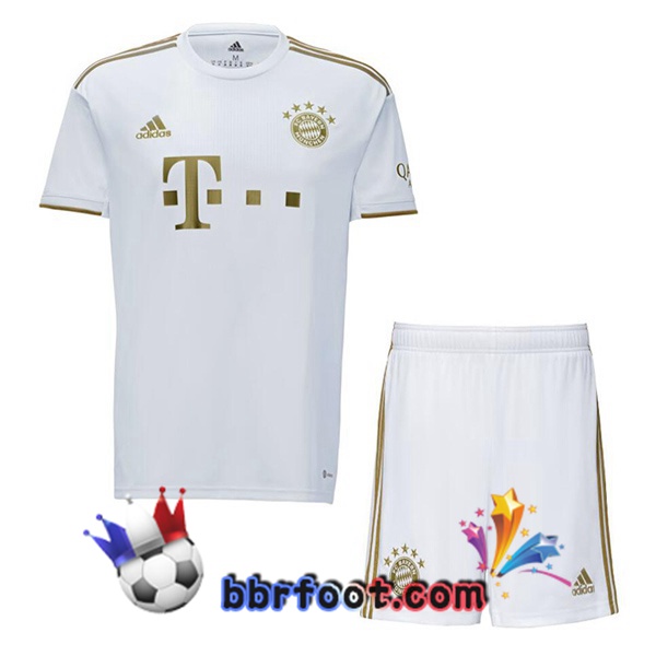 Maillot Foot Bayern Munich Enfant Exterieur Blanc 2022/2023