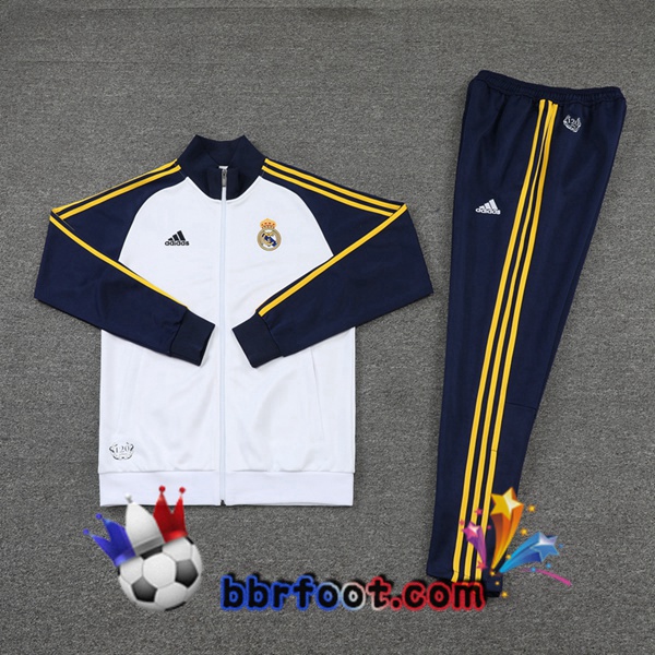 Veste Survetement Foot Real Madrid Blanc 2022/2023