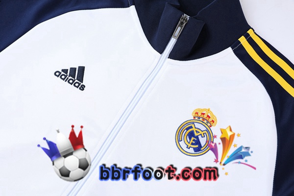 Veste Survetement Foot Real Madrid Blanc 2022/2023