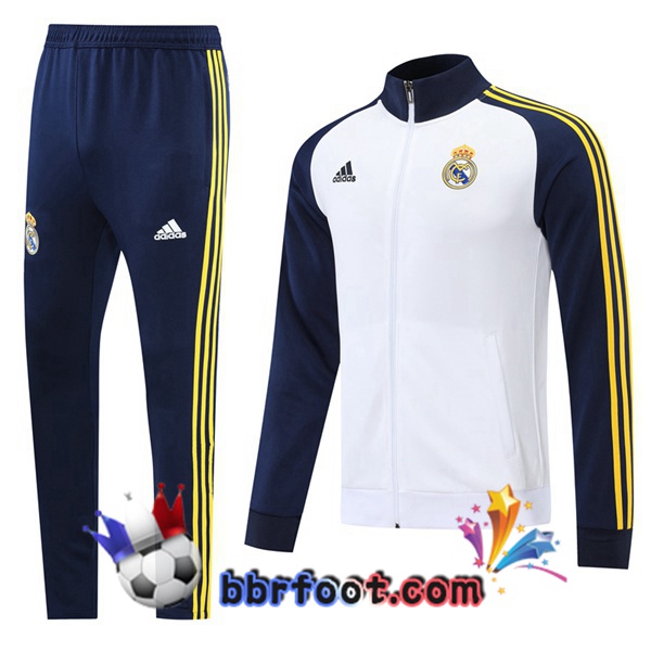 Veste Survetement Foot Real Madrid Blanc 2022/2023