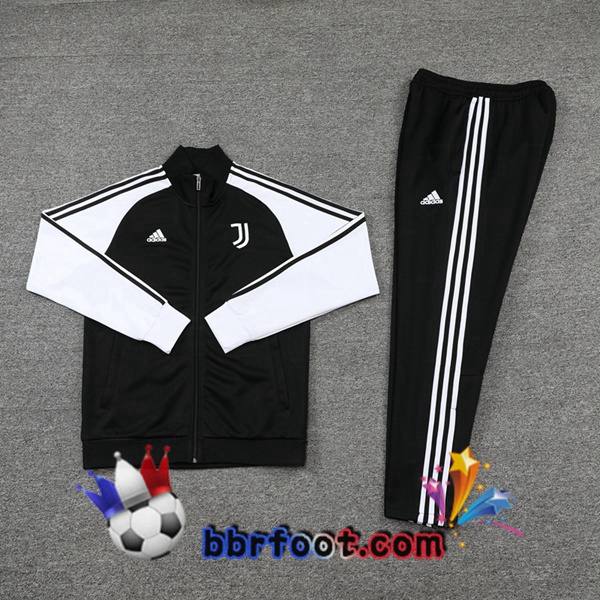Veste Survetement Foot Juventus Noir Blanc 2022/2023