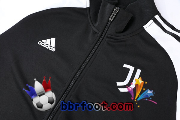 Veste Survetement Foot Juventus Noir Blanc 2022/2023