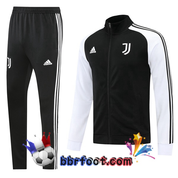 Veste Survetement Foot Juventus Noir Blanc 2022/2023