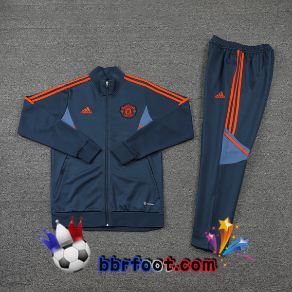 Veste Survetement Foot Manchester United Gris 2022/2023