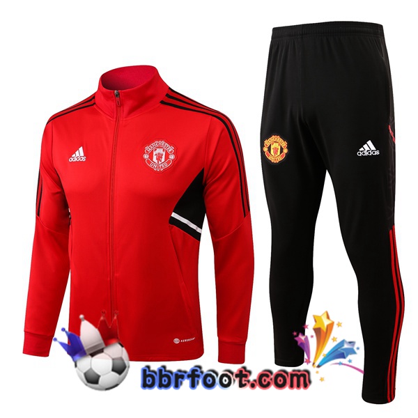 Veste Survetement Foot Manchester United Rouge 2022/2023