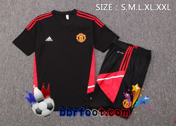 Training T-Shirts Manchester United + Shorts Noir 2022/2023