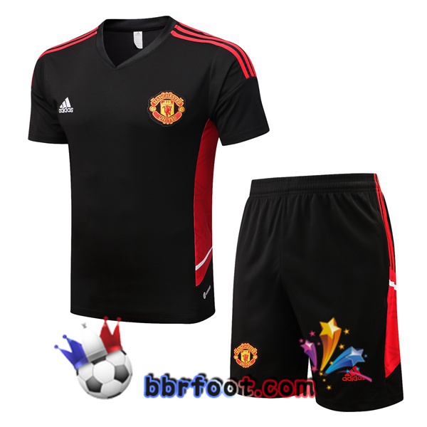 Training T-Shirts Manchester United + Shorts Noir 2022/2023