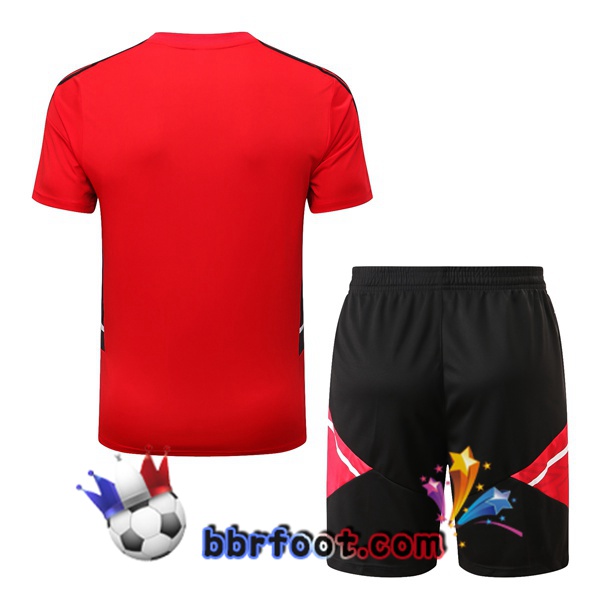 Training T-Shirts Manchester United + Shorts Rouge 2022/2023