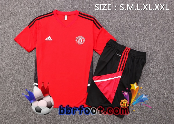 Training T-Shirts Manchester United + Shorts Rouge 2022/2023