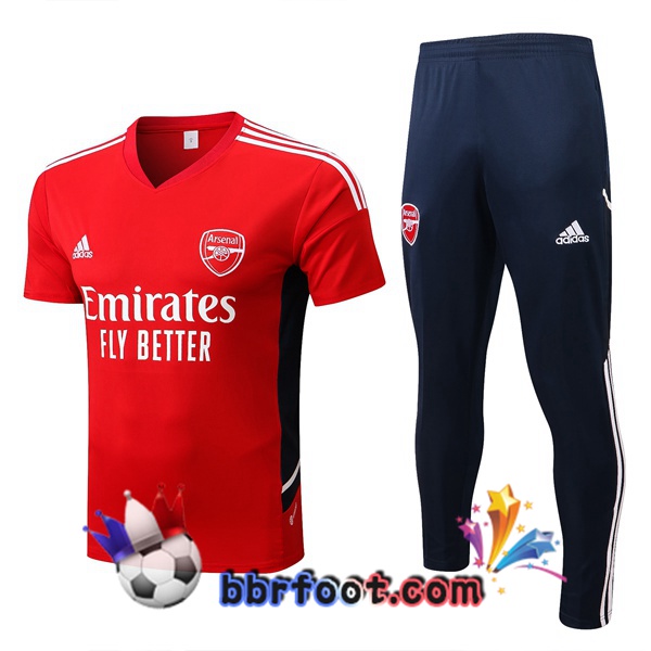 Training T-Shirts Arsenal + Pantalon Rouge 2022/2023