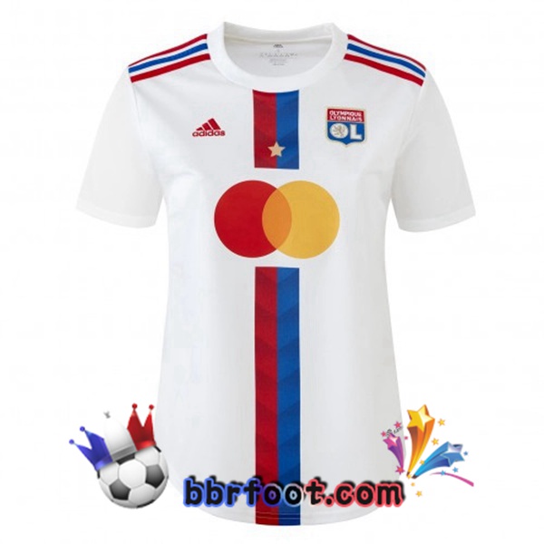 Maillot Foot Lyon OL Femme Domicile Blanc 2022/2023