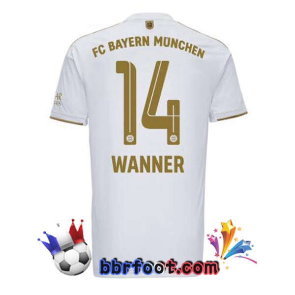 Maillot Foot Bayern Munich (Wanner 14) Exterieur Blanc 2022/2023