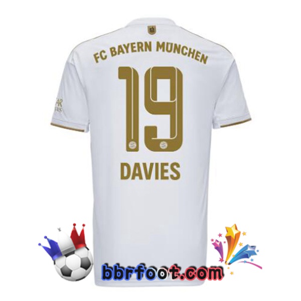 Maillot Foot Bayern Munich (Davies 19) Exterieur Blanc 2022/2023