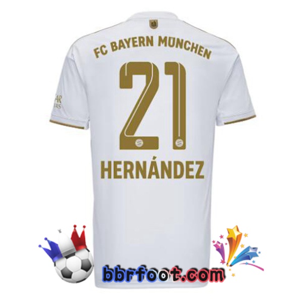 Maillot Foot Bayern Munich (Hernández 21) Exterieur Blanc 2022/2023