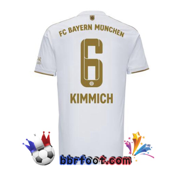 Maillot Foot Bayern Munich (Kimmich 6) Exterieur Blanc 2022/2023