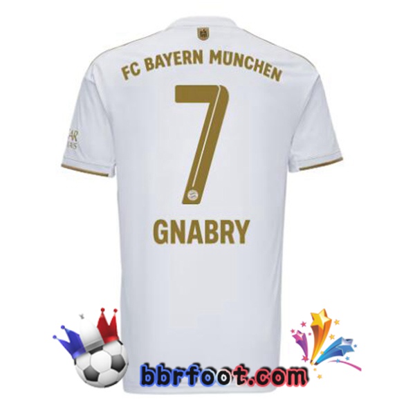 Maillot Foot Bayern Munich (Gnabry 7) Exterieur Blanc 2022/2023