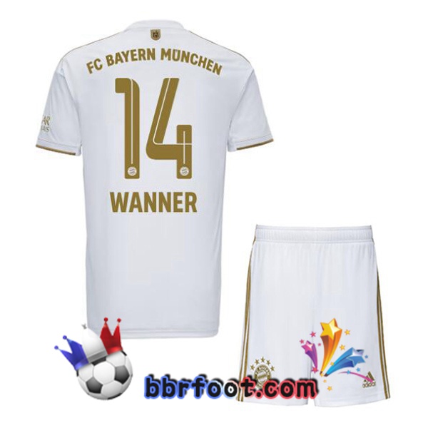 Maillot Foot Bayern Munich (Wanner 14) Enfant Exterieur Blanc 2022/2023