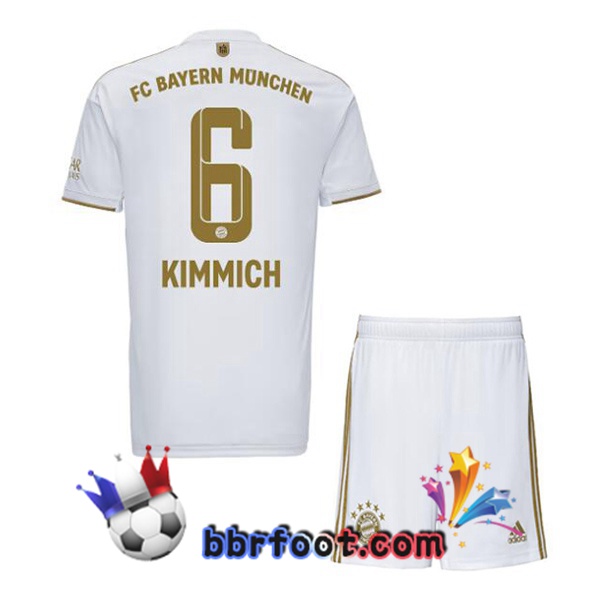 Maillot Foot Bayern Munich (Kimmich 6) Enfant Exterieur Blanc 2022/2023