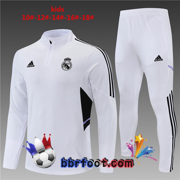 Survetement Foot Real Madrid Enfant Blanc 2022/2023 Survetement Foot Real Madrid Enfant Blanc 2022/2023
