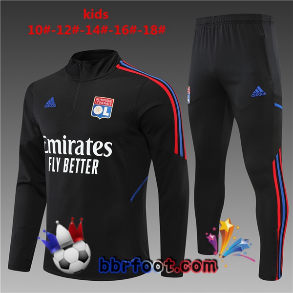 Survetement Foot Lyon OL Enfant Noir 2022/2023