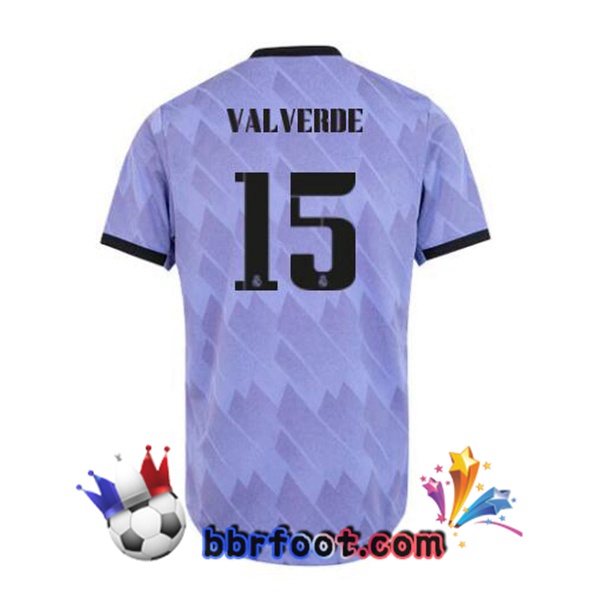 Maillot Foot Real Madrid (Valverde 15) Exterieur Pourpre 2022/2023