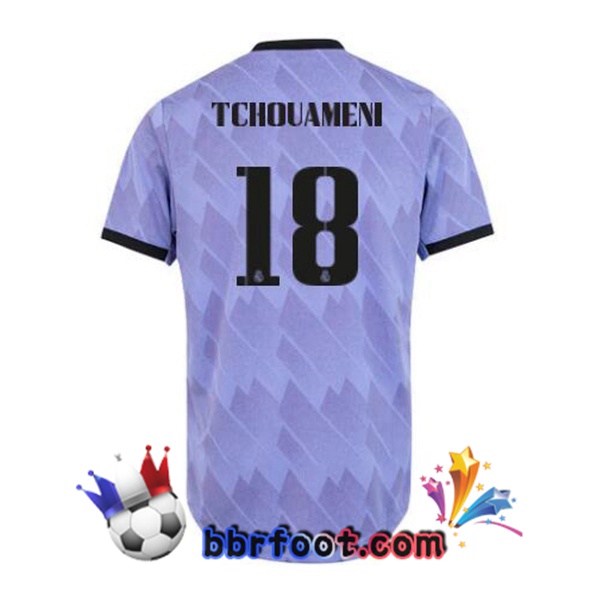 Maillot Foot Real Madrid (Tchouameni 18) Exterieur Pourpre 2022/2023