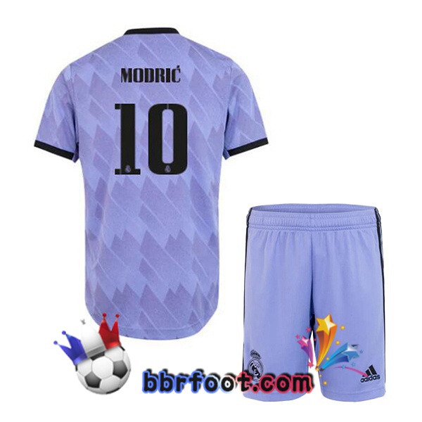 Maillot Foot Real Madrid (Modrić 10) Enfant Exterieur Pourpre 2022/2023