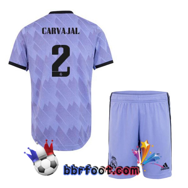 Maillot Foot Real Madrid (Carvajal 2) Enfant Exterieur Pourpre 2022/2023