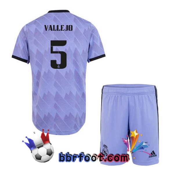 Maillot Foot Real Madrid (Vallejo 5) Enfant Exterieur Pourpre 2022/2023