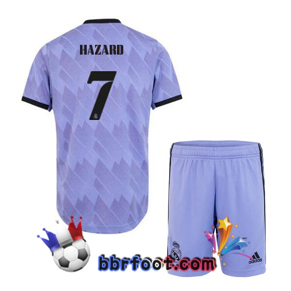 Maillot Foot Real Madrid (Hazard 7) Enfant Exterieur Pourpre 2022/2023