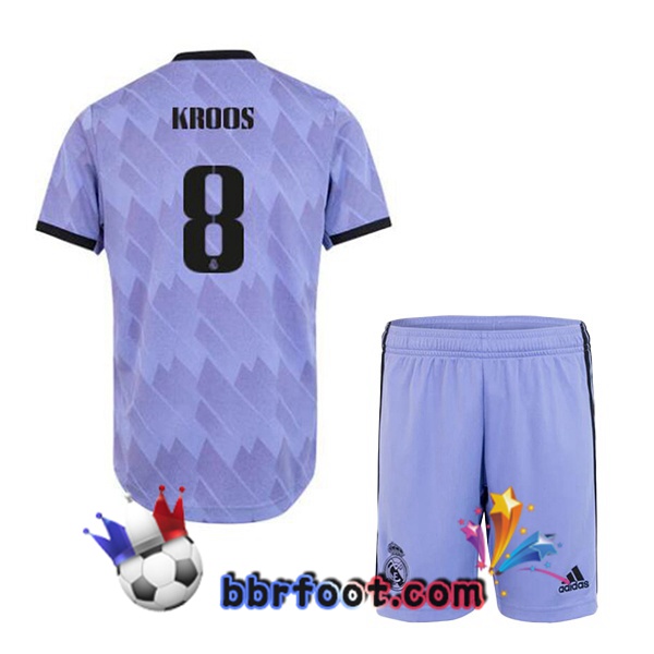 Maillot Foot Real Madrid (Kroos 8) Enfant Exterieur Pourpre 2022/2023
